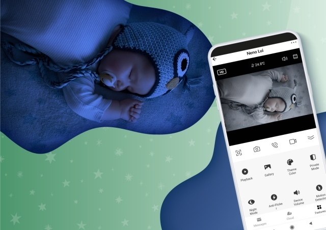 Neno Lui baby monitor Wi-Fi cu suport flexibil și control din telefon BebePrice.ro [10]