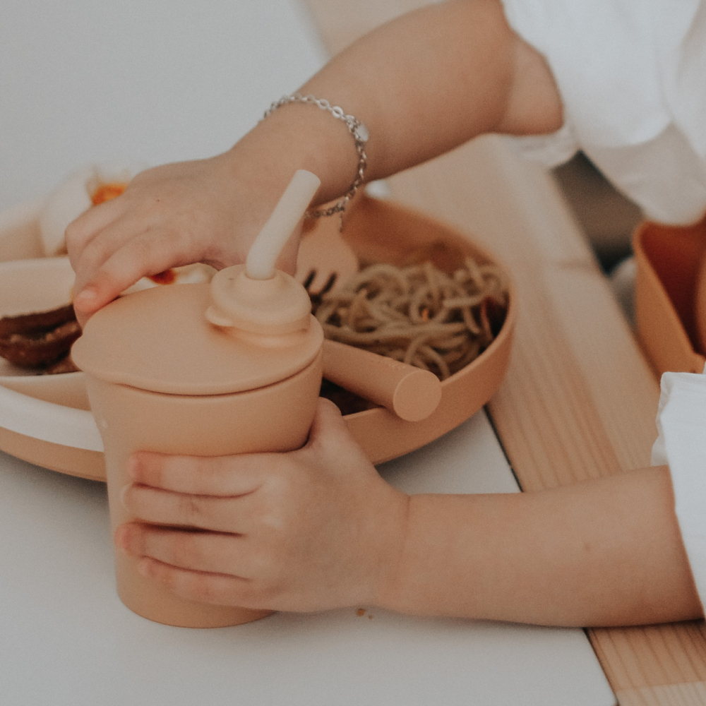 Pahar de antrenament 1-2-3 Sip cu capac și pai Toffee BebePrice.ro [5]