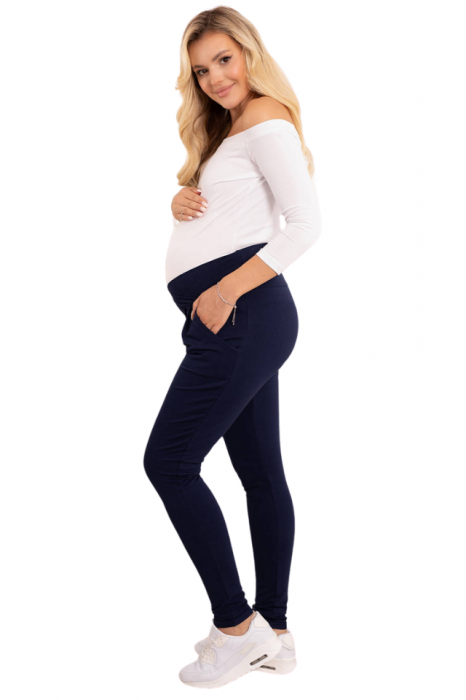 Pantaloni tip colant pentru gravide Ada Belly Confort, Blue Navy Bebeprice [3]