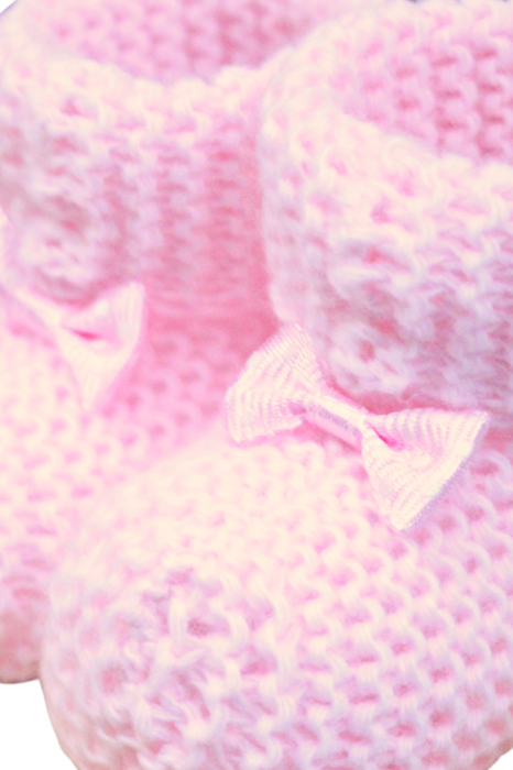 Botosei tricotati, nou nascut, 0-6 luni, Pink, BebePrice [4]
