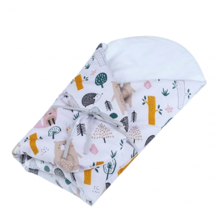 Paturica Wrap Bebe Forest Jungle, 75x75 cm , 100% Bumbac [5]