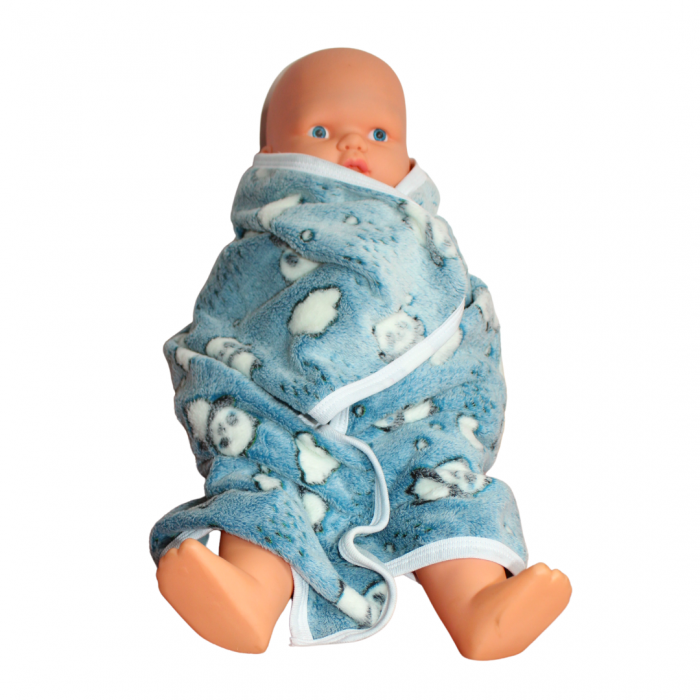 Paturica Bebe Cocolino, Little Panda, Blue, 75x75 cm, BebePrice [5]