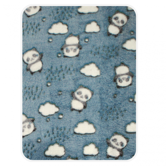 Paturica Bebe Cocolino, Little Panda, Blue, 75x75 cm, BebePrice [2]