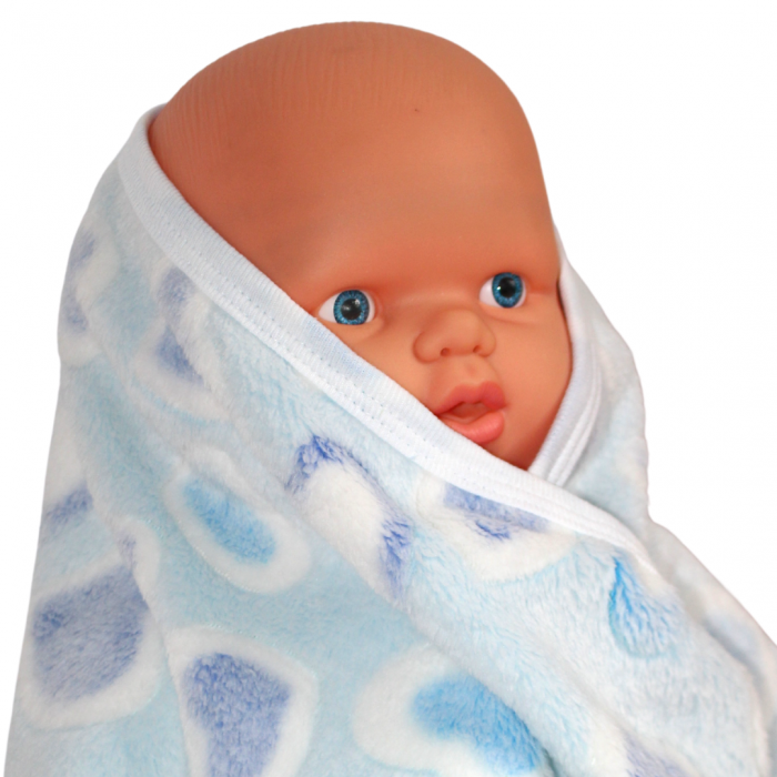 Paturica Bebe Cocolino, Blue Hearts, 75x75 cm, BebePrice [7]