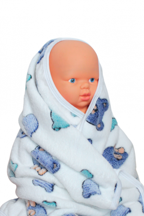 Paturica Bebe Cocolino, Blue Bears, 75x75 cm [3]