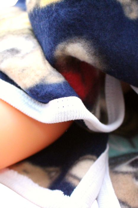 Paturica bebe polar fleece, Bears, Blue Navy, 75x75 cm, BebePrice [4]