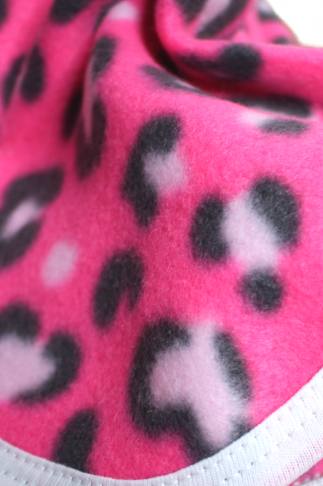 Paturica bebe polar fleece, Alena, Animal print, Ciclame, 80x100 cm [3]