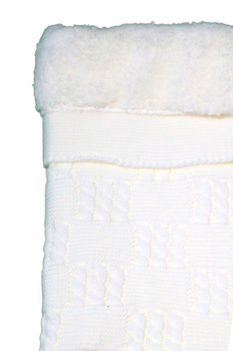 Paturica groasa, tricotata, captusita cu blanita, Cozy, Off-White, 90x100 cm, BebePrice [4]
