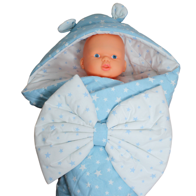 Paturica tip port bebe cu funda, doua fete, Stars, Ciel [5]