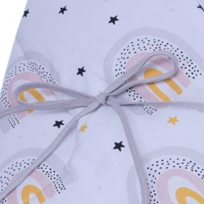 Paturica Wrap Bebe Yellow Rainbow, 75x75 cm , 100% Bumbac [3]