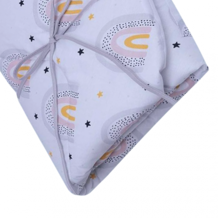 Paturica Wrap Bebe Yellow Rainbow, 75x75 cm , 100% Bumbac [4]