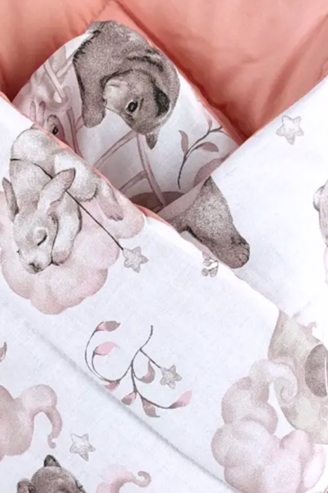 Paturica Wrap Bebe, Squirrel, doua fete, Bumbac antialergic, 80x80 cm, BebePrice [3]