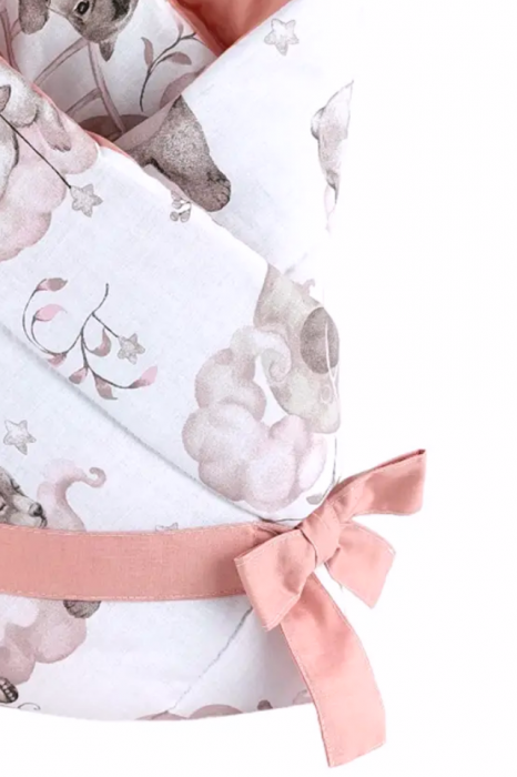 Paturica Wrap Bebe, Squirrel, doua fete, Bumbac antialergic, 80x80 cm, BebePrice [4]