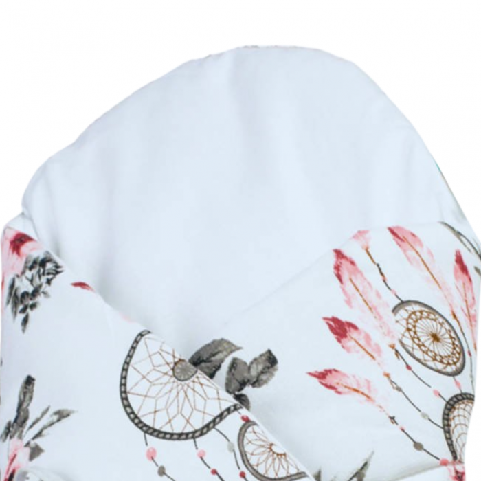 Paturica Wrap Bebe Pure Roses, 75x75 cm, 100% Bumbac [2]