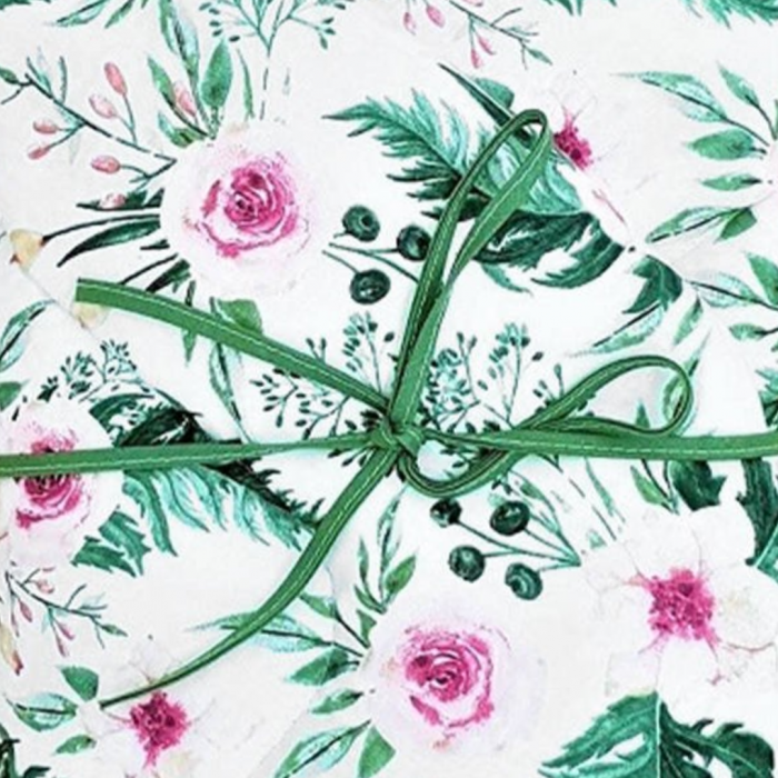 Paturica Wrap Bebe Leaf Roses, 75x75 cm, 100% Bumbac [4]