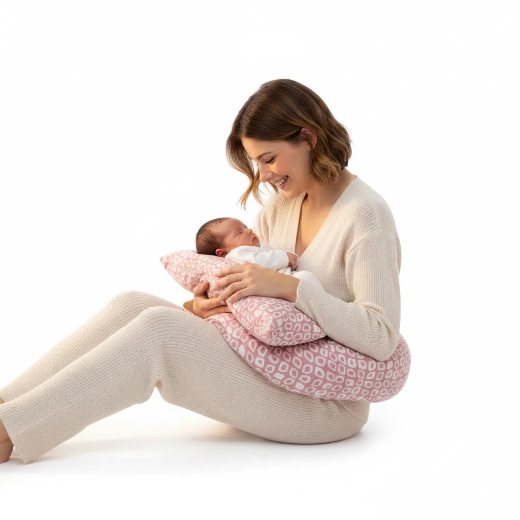 Pernă 3 în 1 Babynest pentru gravide și alăptare Pink BebePrice.ro [2]