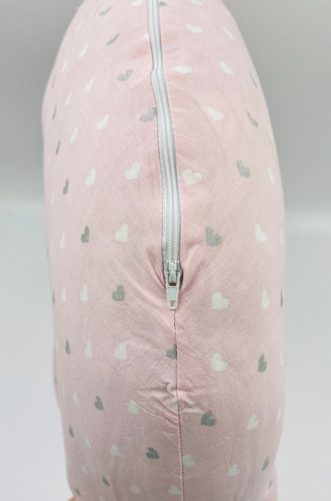 Pernă de alăptat 2 în 1 Nursing Pillow Hearts Pink BebePrice.ro [5]