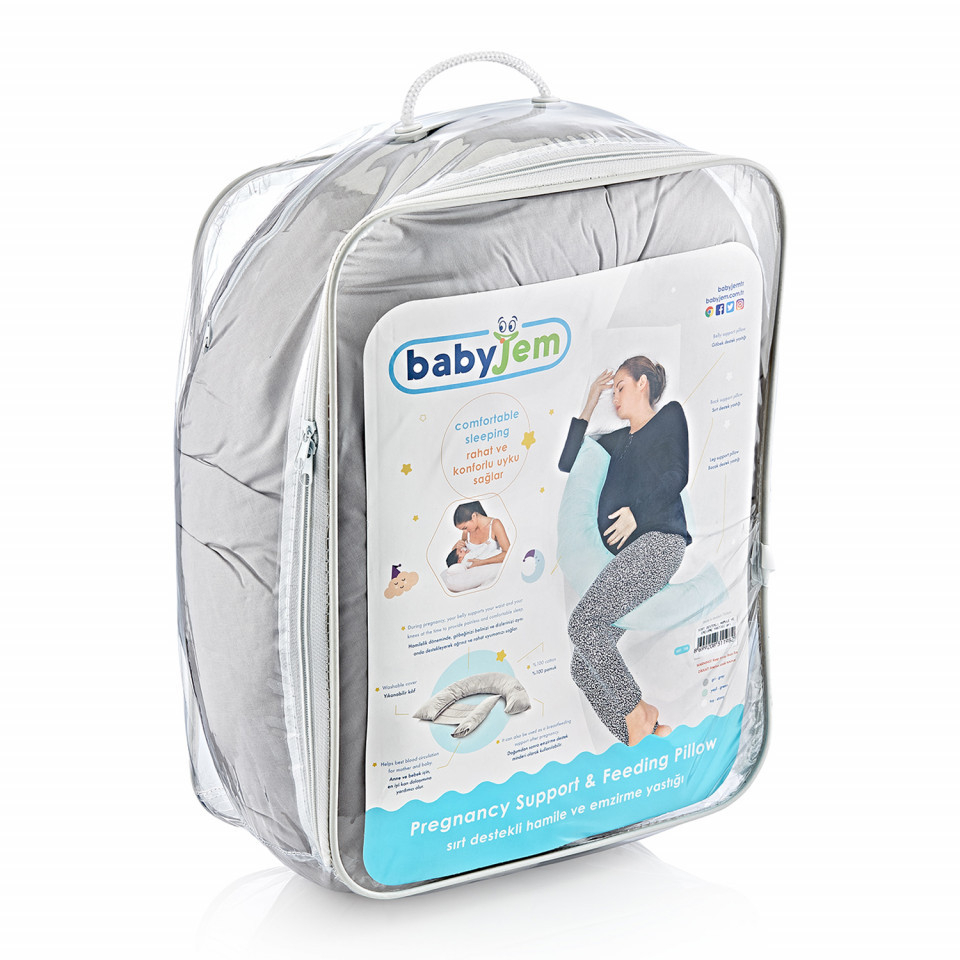 Pernă gravide și alăptare multifuncțională Grey BebePrice.ro [3]