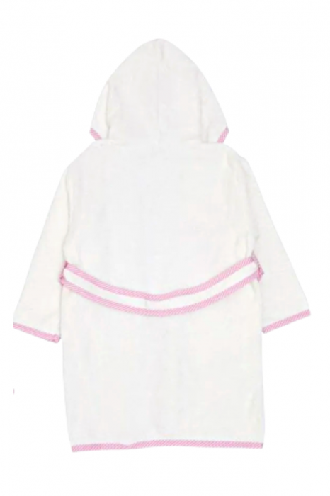Set halat baie pentru bebe, 3 piese, Royal, 0-2 ani, White-Pink, BebePrice [5]