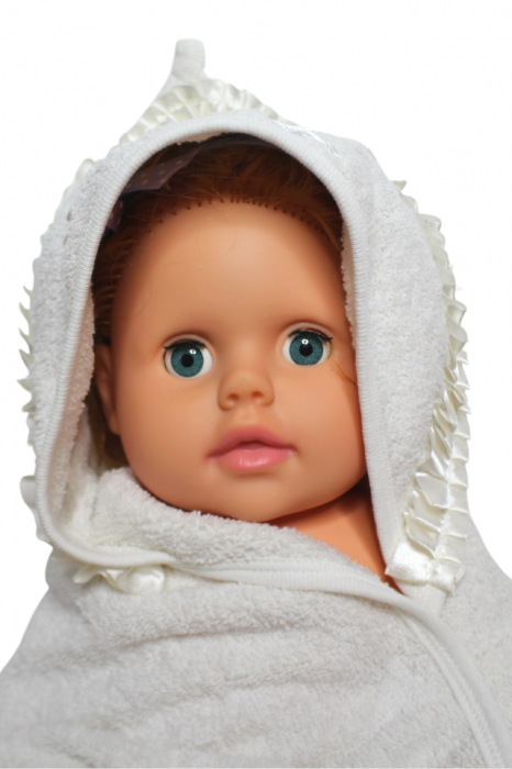 Prosop de baie cu gluga din bumbac, off-white, Butterfly [3]