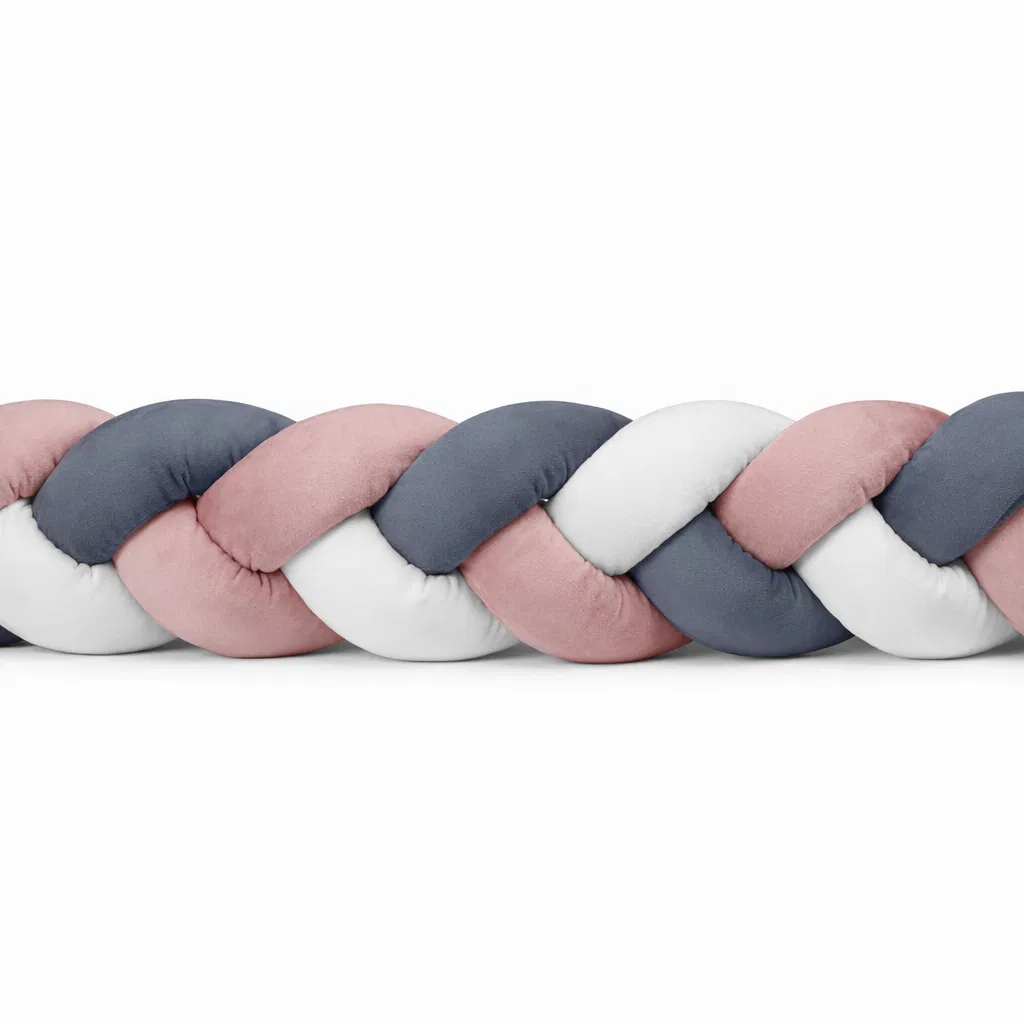 Protecție-laterală-bumper-împletit-TenderBraid-Roz-premium-pentru-bebelusi---BebePrice.ro [5]