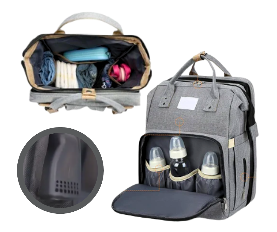 Rucsac multifunctional extensibil, impermeabil cu USB EasyTrip Baby, Stone, BebePrice [7]