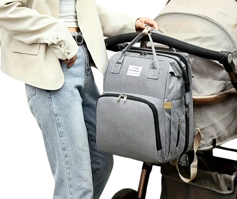 Rucsac multifunctional extensibil, impermeabil cu USB EasyTrip Baby, Stone, BebePrice [8]