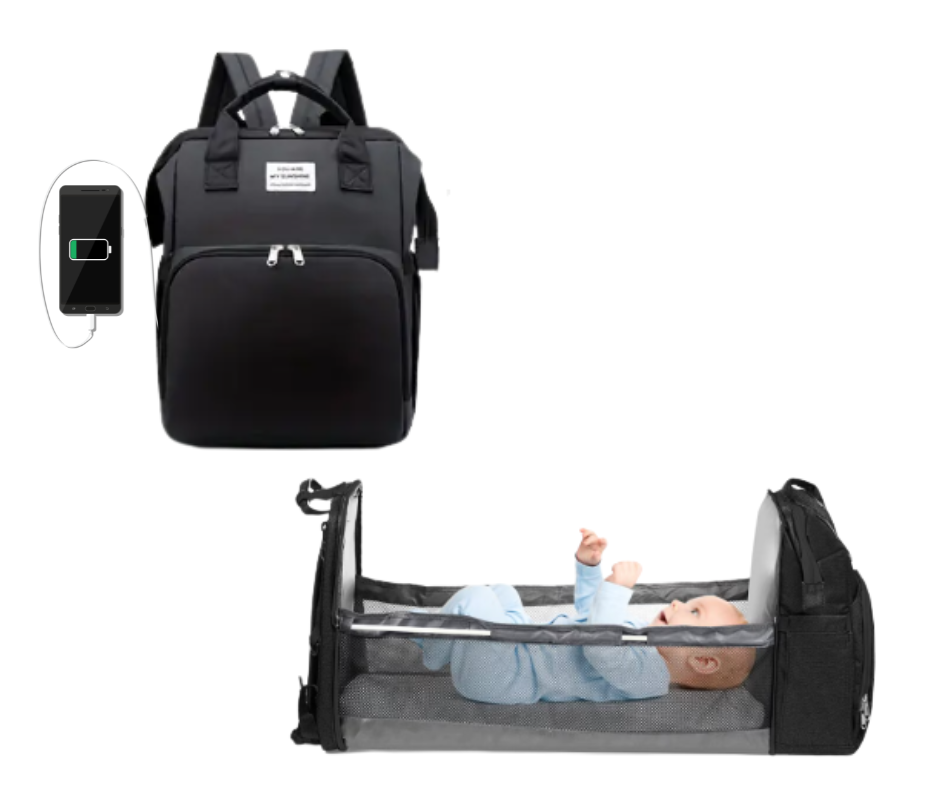 Rucsac multifunctional extensibil, impermeabil cu USB EasyTrip Baby, Midnight, BebePrice [8]