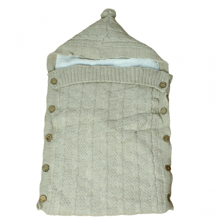 Sac de iarna tricotat si imblanit bebelusi, Cappuccino [2]