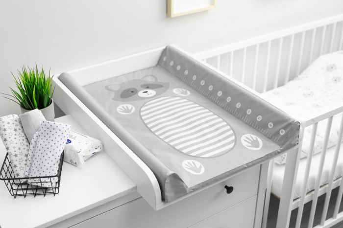 Saltea de infasat, cu banda de masurare, Grey, Raccoon, BebePrice [2]