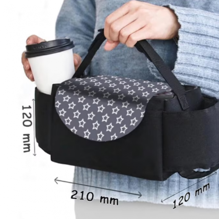 Geanta organizator universala pentru carucior - Stars Grey [2]
