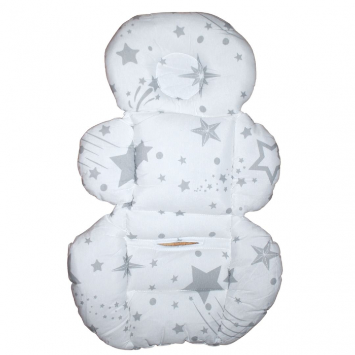 Saltea protectie pentru carucior si scoica, Sleepy Baby, Grey, Falling Stars [2]