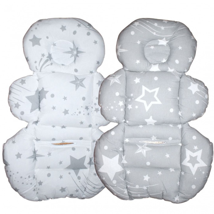 Saltea protectie pentru carucior si scoica, Sleepy Baby, Blue, Falling Stars [6]