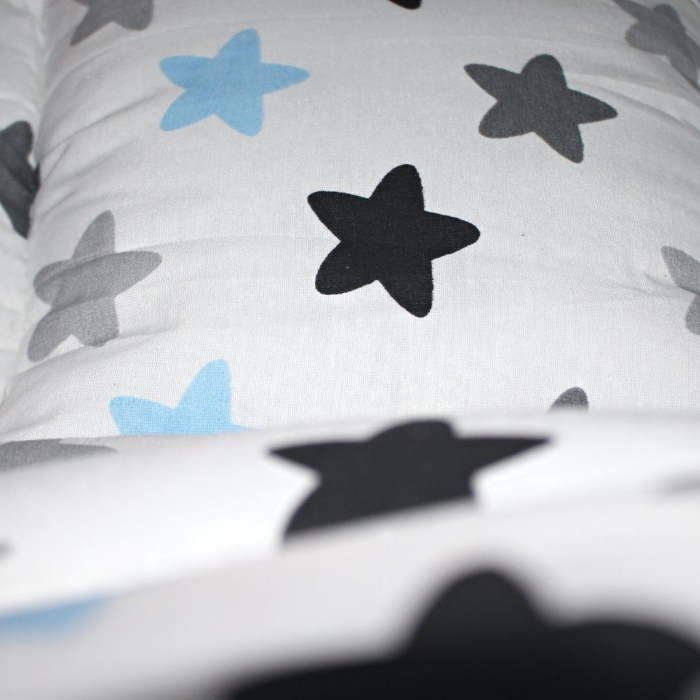 Saltea protectie pentru carucior si scoica, Sleepy Baby, Blue Stars [5]
