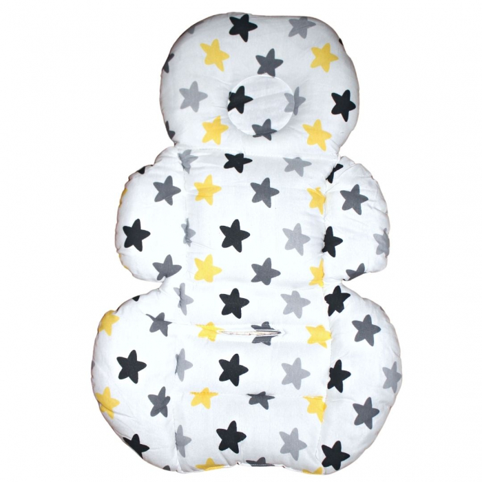 Saltea protectie pentru carucior si scoica, Sleepy Baby, Grey Stars [4]