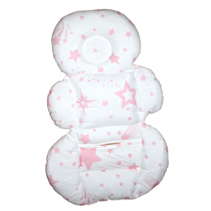 Saltea protectie pentru carucior si scoica, Sleepy Baby,Pink, Falling Stars [2]