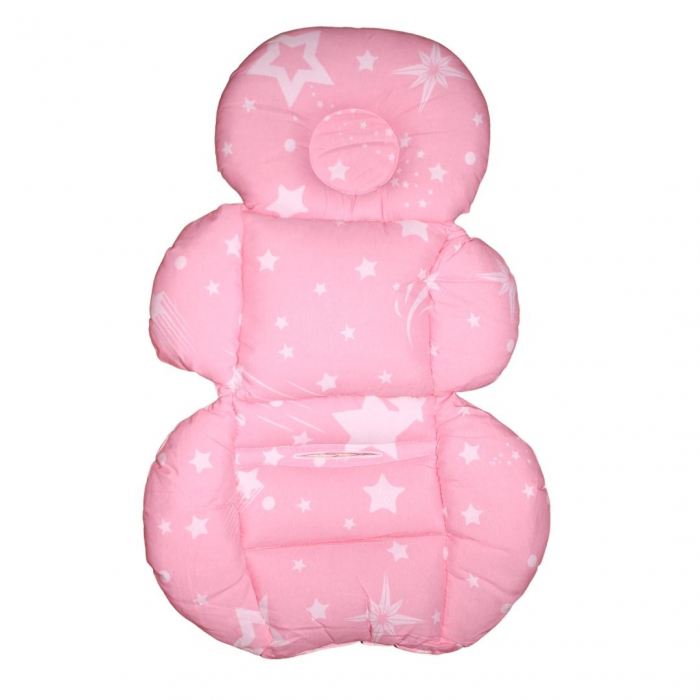 Saltea protectie pentru carucior si scoica, Sleepy Baby,Pink, Falling Stars [4]
