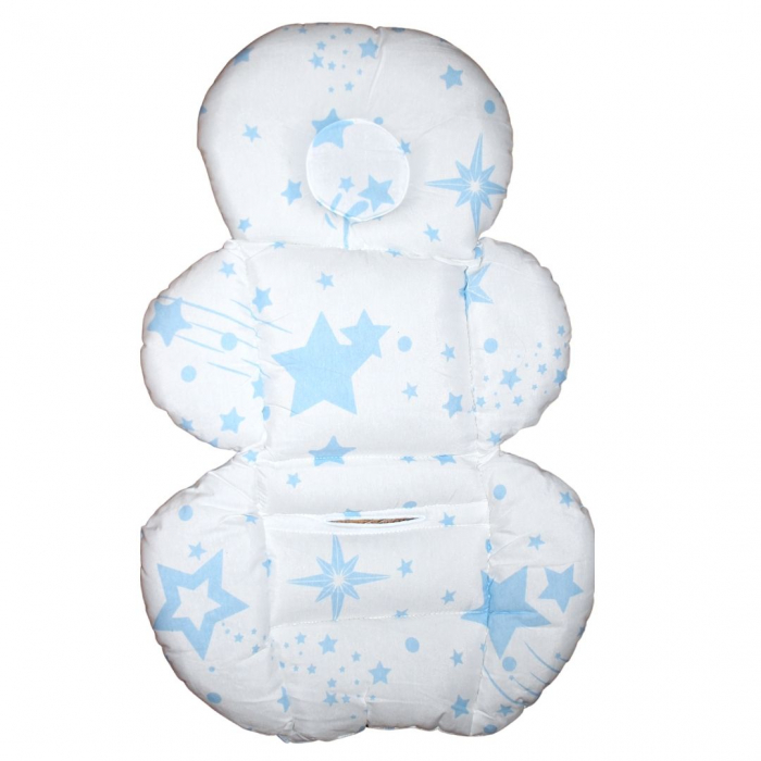 Saltea protectie pentru carucior si scoica, Sleepy Baby, Blue, Falling Stars [2]