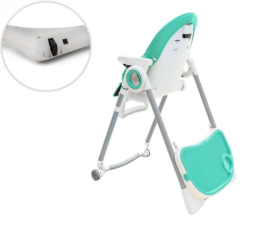 Scaun de masă ergonomic 3 in 1, Feedi, 7 pozitii, Turquoise, BebePrice [5]