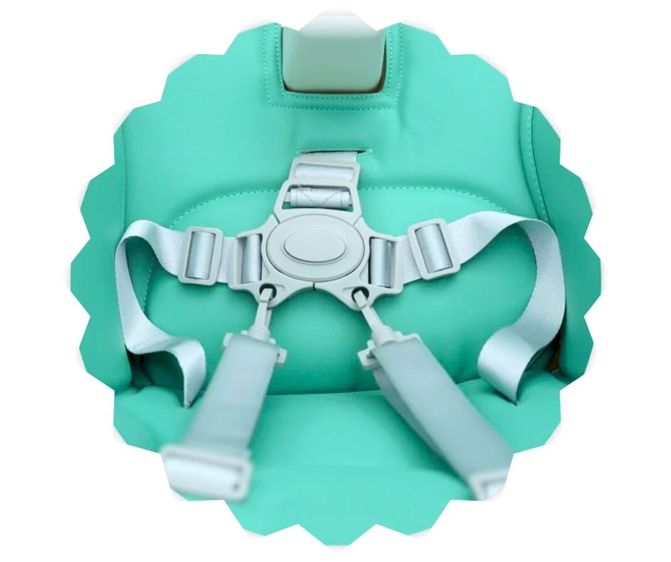 Scaun de masă ergonomic 3 in 1, Feedi, 7 pozitii, Turquoise, BebePrice [7]