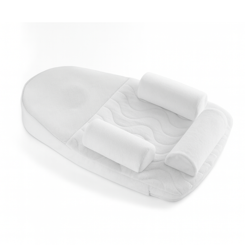 Salteluta antireflux pentru bebelusi cu plan inclinat si saculet cu samburi de cirese, White [1]