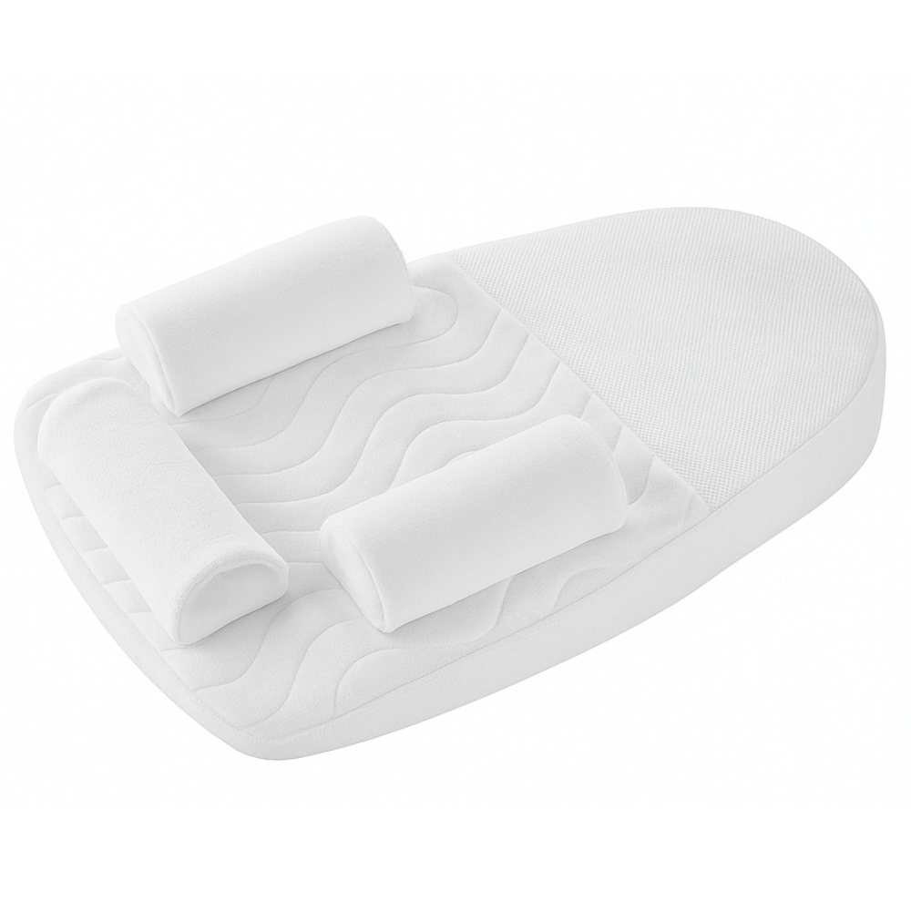 Salteluta antireflux pentru bebelusi cu plan inclinat si saculet cu samburi de cirese, White [7]