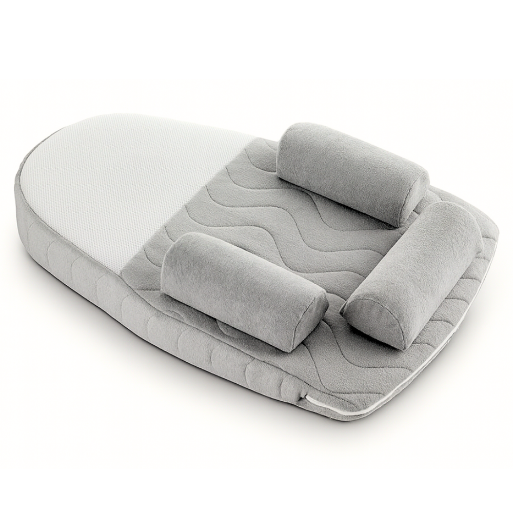 Salteluta antireflux pentru bebelusi cu plan inclinat si saculet cu samburi de cirese, Grey [1]