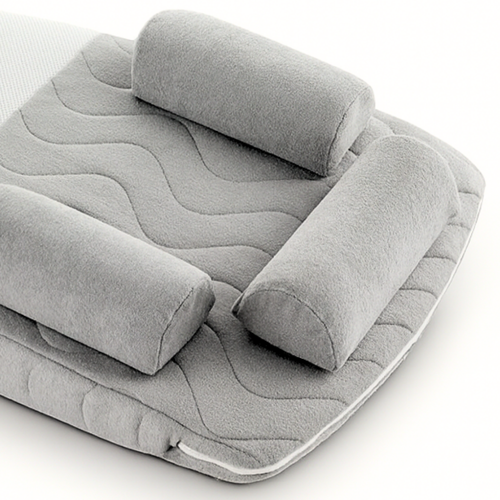 Salteluta antireflux pentru bebelusi cu plan inclinat si saculet cu samburi de cirese, Grey [5]