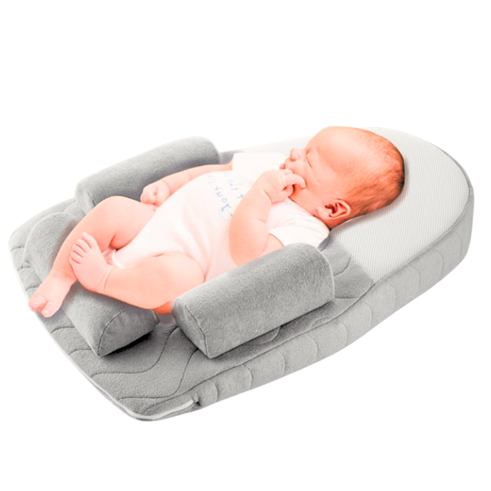 Salteluta antireflux pentru bebelusi cu plan inclinat si saculet cu samburi de cirese, Grey [4]