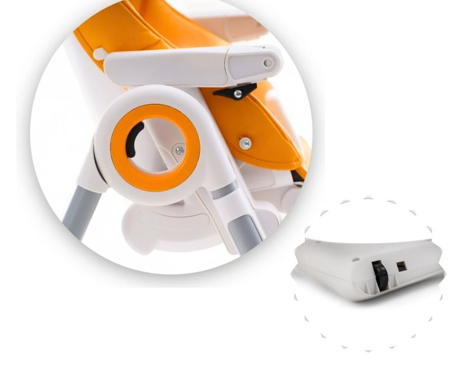 Scaun de masă ergonomic 3 in 1, Feedi, 7 pozitii, Orange, BebePrice [6]