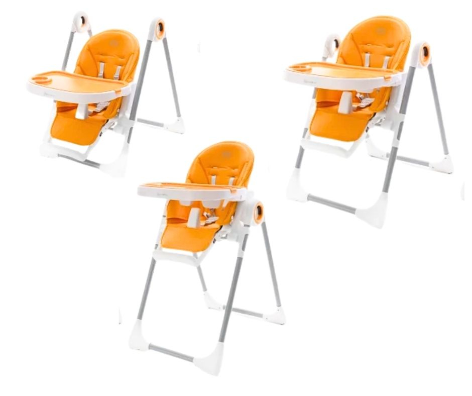 Scaun de masă ergonomic 3 in 1, Feedi, 7 pozitii, Orange, BebePrice [4]