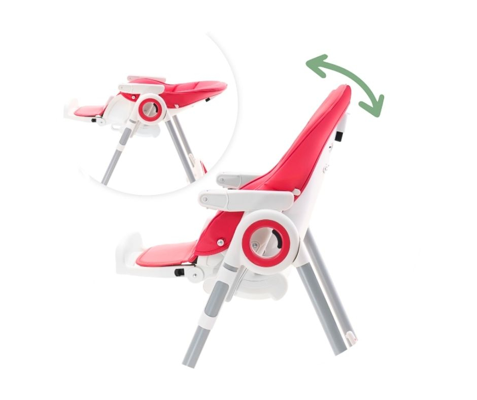 Scaun de masă ergonomic 3 in 1, Feedi, 7 pozitii, Salmon, BebePrice [3]