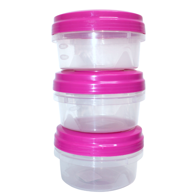 Set 3 caserole cu capac, plastic, 200ml [2]