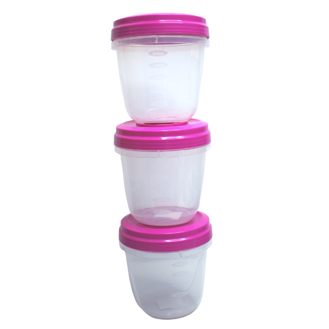 Set 3 caserole cu capac, plastic, 500ml [2]